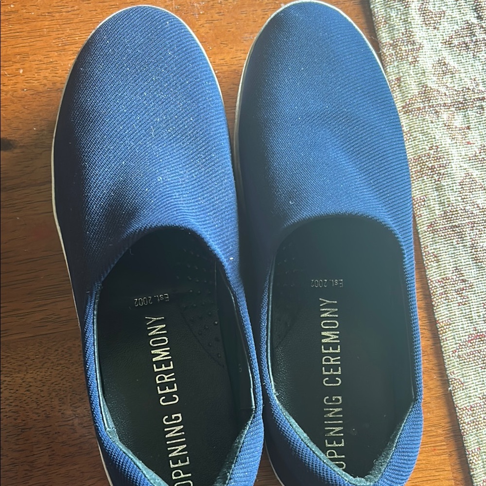 Opening Ceremony Blue Sneakers Slip-On Style Platforms